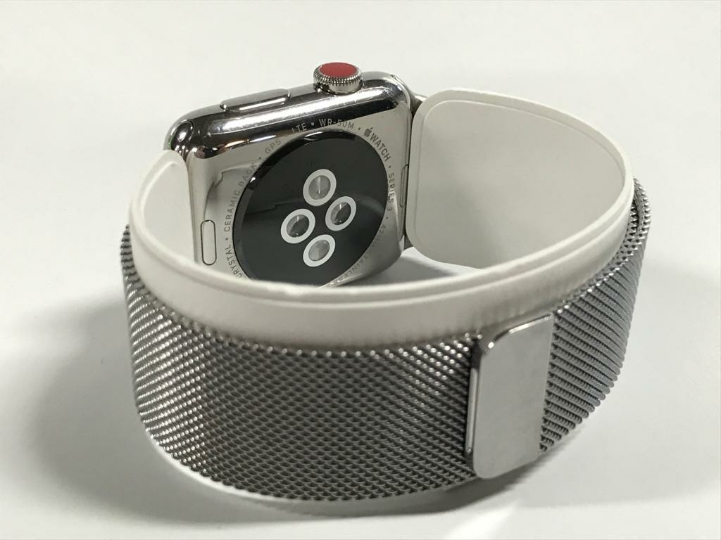apple watch series 3 42mm stainless steel case with milanese loop