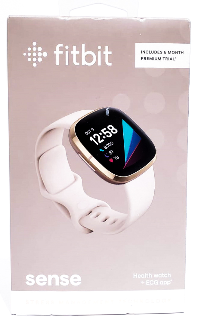 fitbit sense smart watch lunar white