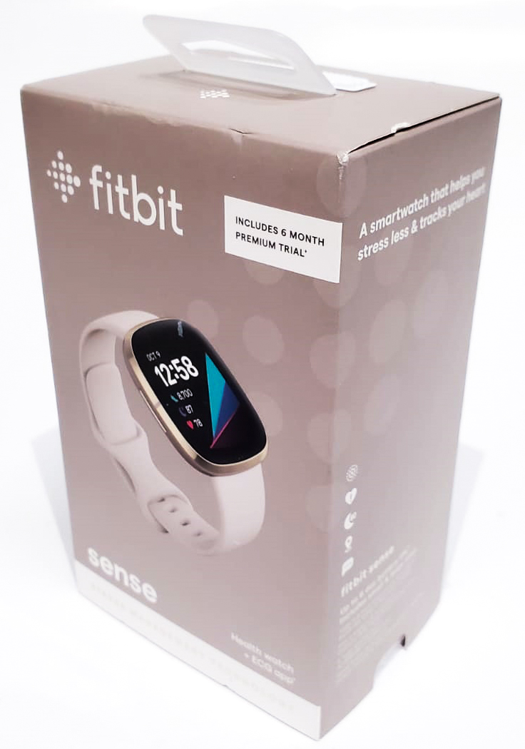 fitbit sense smart watch lunar white