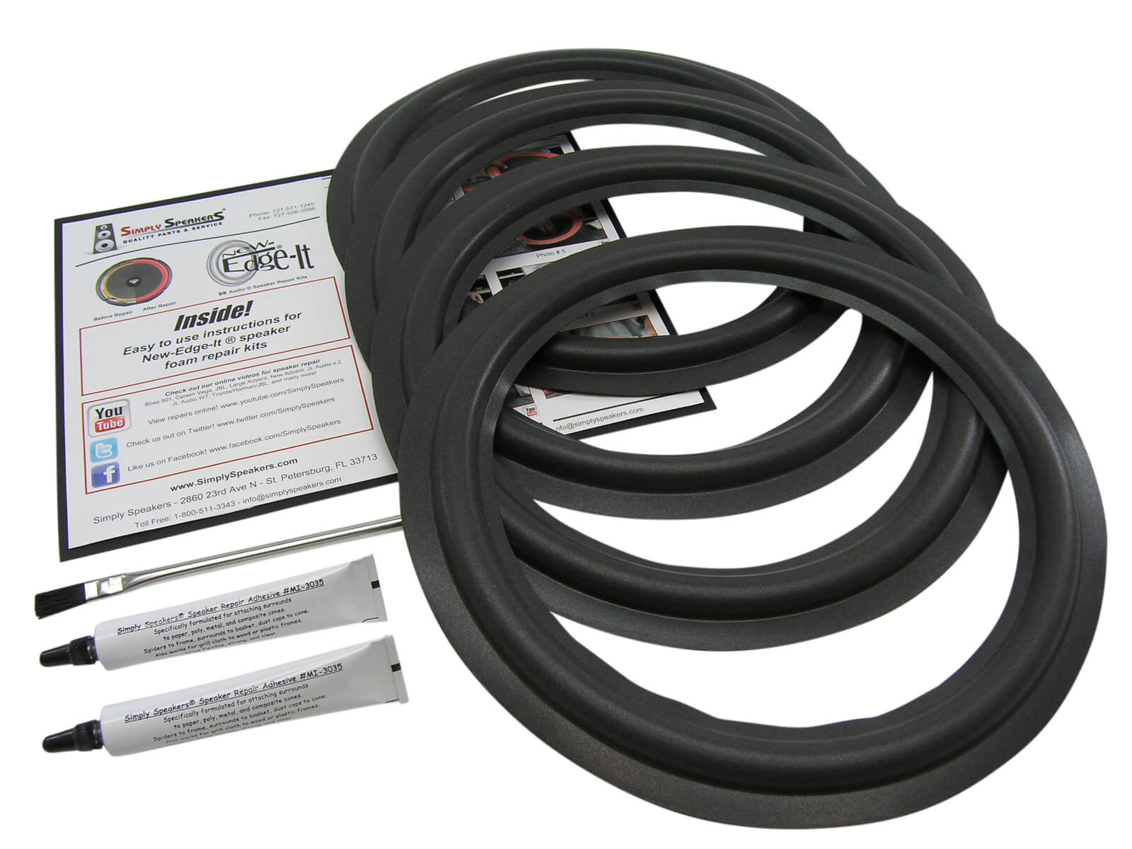 JBL L150 Woofer and Passive Radiator Foam Surround Repair Kit 4 Pack