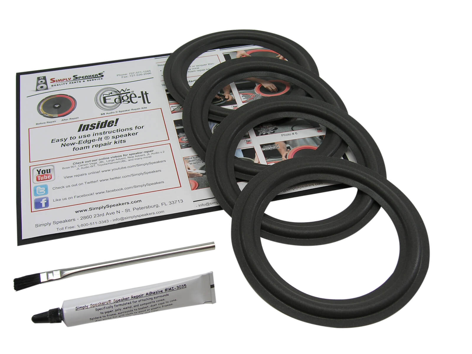 Advent Laureate Speaker Foam Surround Repair Kit Fits 6.5" Woofers 4