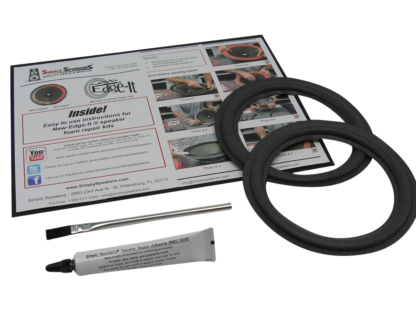 6" Foam Speaker Repair Kit, OD 6", Cone 4.625", ID 4.375", FSK619