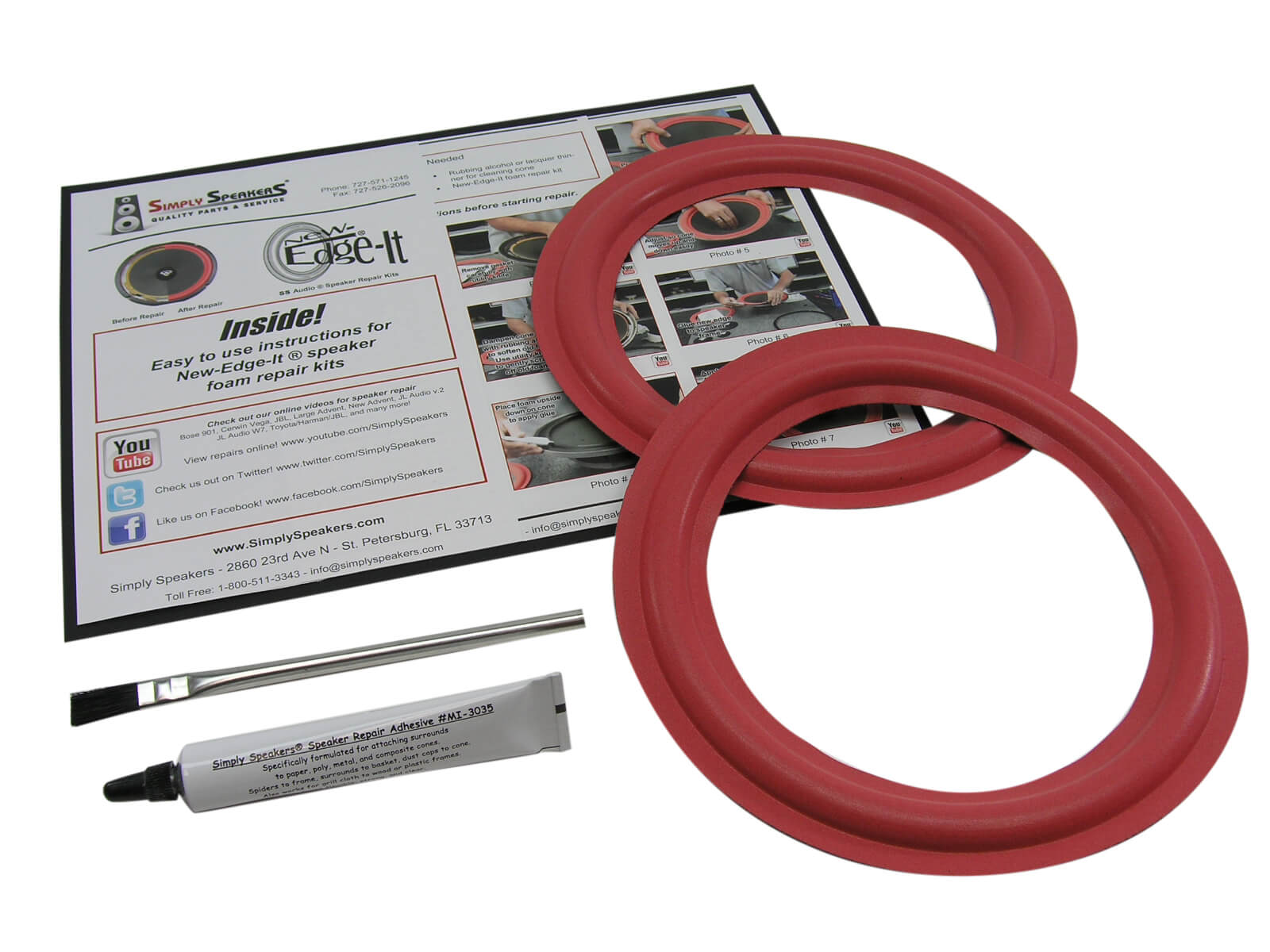 CERWIN VEGA D1 SPEAKER 8" Woofer Foam Edge Replacement Repair Kit FSK