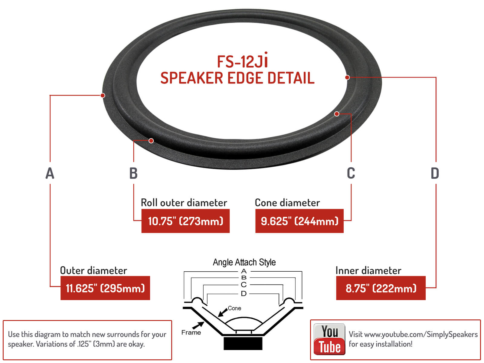 diameter speaker 12