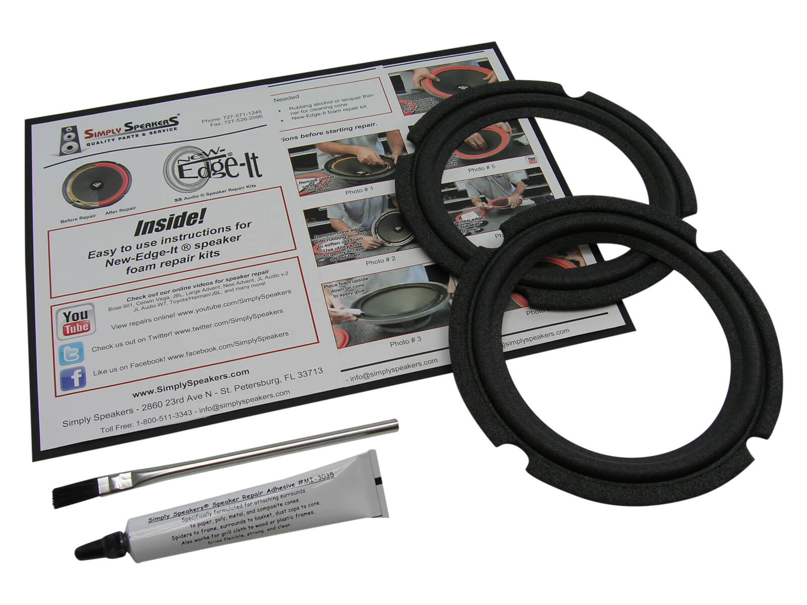 JBL 6.5" Foam Speaker Repair Kit Control 5, Pro 8, TLX121, FSK6.5JBL